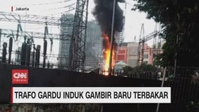 VIDEO: Trafo Gardu Induk Gambir Baru Terbakar