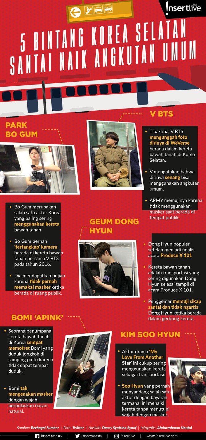 Kehidupan glamour dan mewah idol Korea tak membuat para selebriti ini anti dengan transportasi umum. Siapa sajakah mereka ?