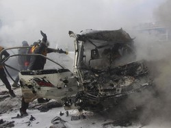 Detik-detik Helikopter Ditembak Jatuh Pemberontak Suriah