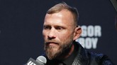 FOTO: McGregor vs Cerrone Tanpa Kata-kata Kotor Tidak ada kata-kata kotor dalam konferensi pers pertarungan UFC 246 Conor McGregor vs Donald Cerrone di Las Vegas, Amerika Serikat.