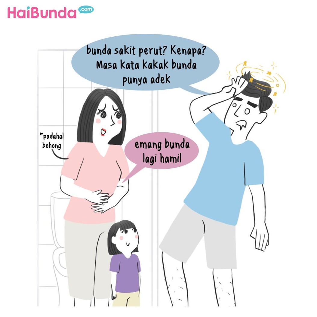 Apa reaksi ayah dan anggota keluarga lain terutama anak pas tahu Bunda hamil? Sama enggak dengan reaksi ayah dan kakak di komik Bunda ini? Share yuk, Bunda.