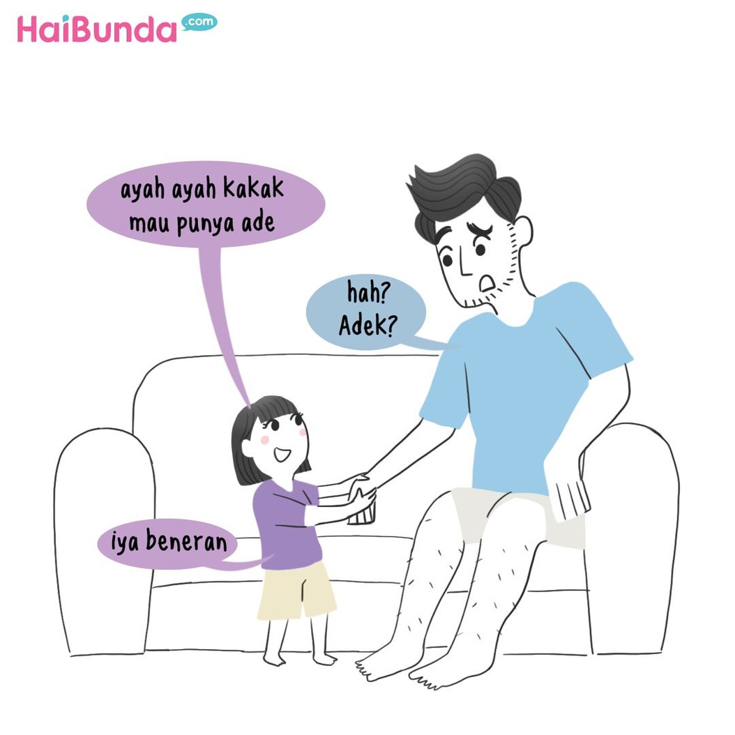 Apa reaksi ayah dan anggota keluarga lain terutama anak pas tahu Bunda hamil? Sama enggak dengan reaksi ayah dan kakak di komik Bunda ini? Share yuk, Bunda.