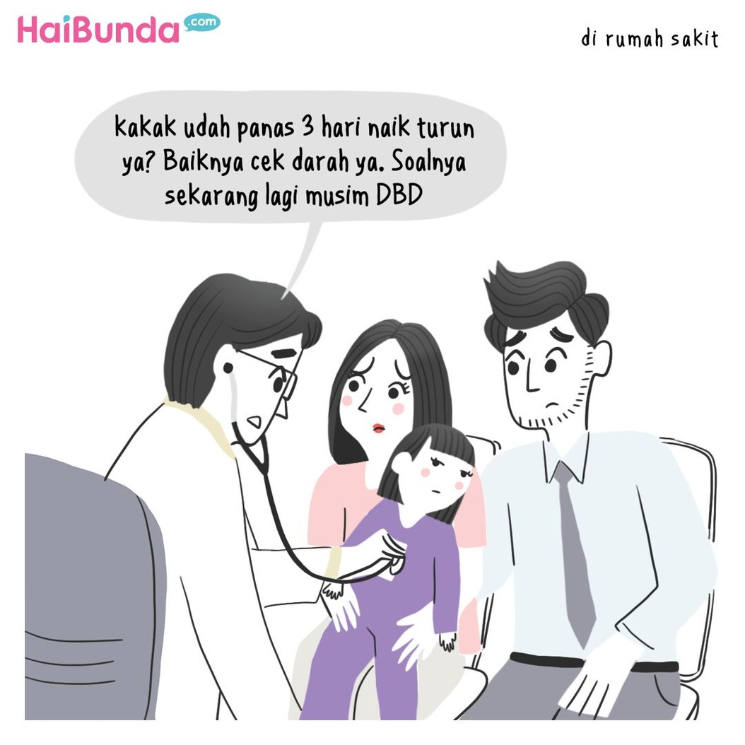 Bunda di komik ini sedih bukan main ketika kakak sakit. Bunda juga merasa hal serupa ketika si kecil sakit? Share yuk apa aja kesedihan Bunda ketika anak sakit.