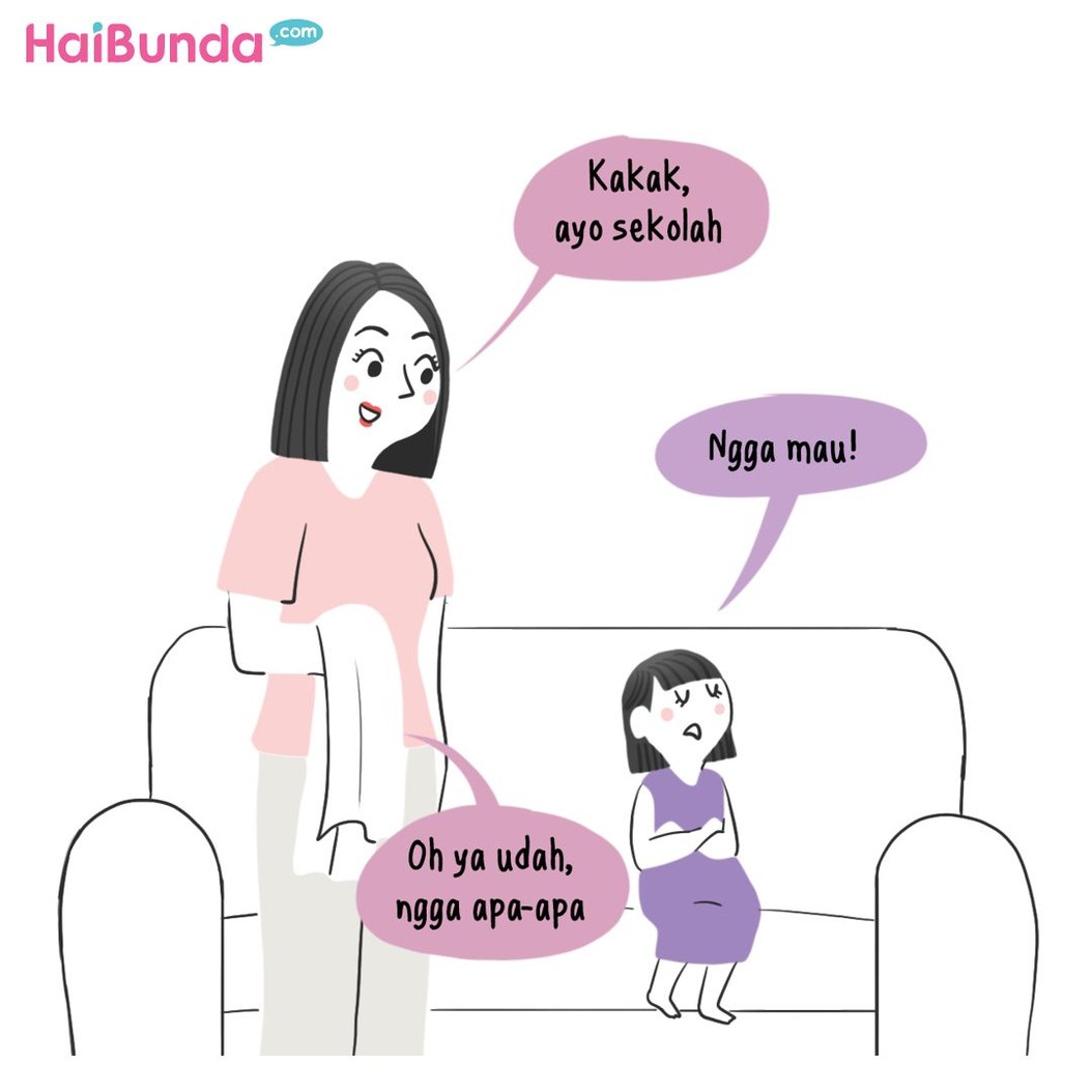 Kakak lagi susah-susahnya ke sekolah nih, Bun. Ternyata kakak mengaku tak mau ke sekolah gara-gara hal ini.