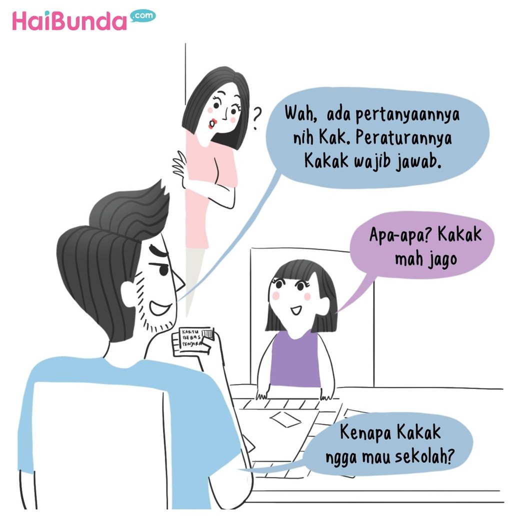 Kakak lagi susah-susahnya ke sekolah nih, Bun. Ternyata kakak mengaku tak mau ke sekolah gara-gara hal ini.