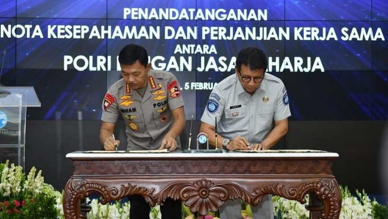 Jasa Raharja bersama Kepolisian Republik Indonesia (Polri) bekerja sama dalam pemanfaatan data.