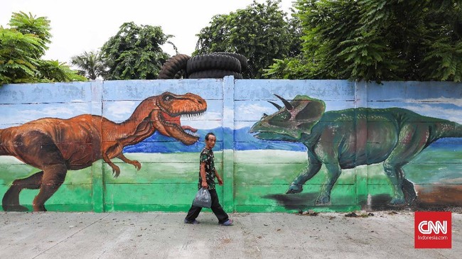 FOTO: Pesona Citra Fauna di Tembok Kali Opak