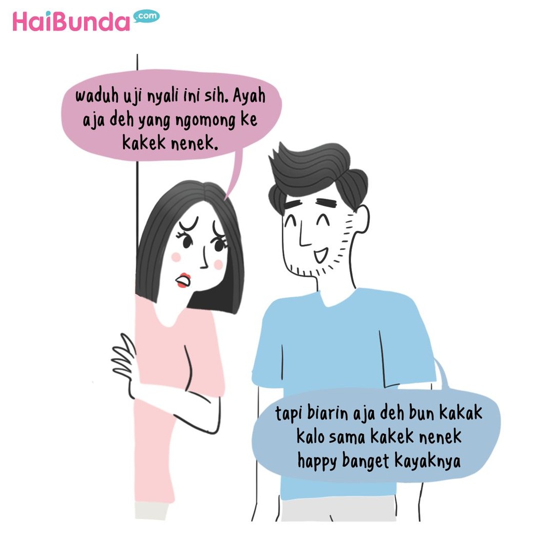 Pusingnya Bunda dan Ayah gara-gara kakek dan nenek kompak makan es krim dan chiki dengan si kakak.