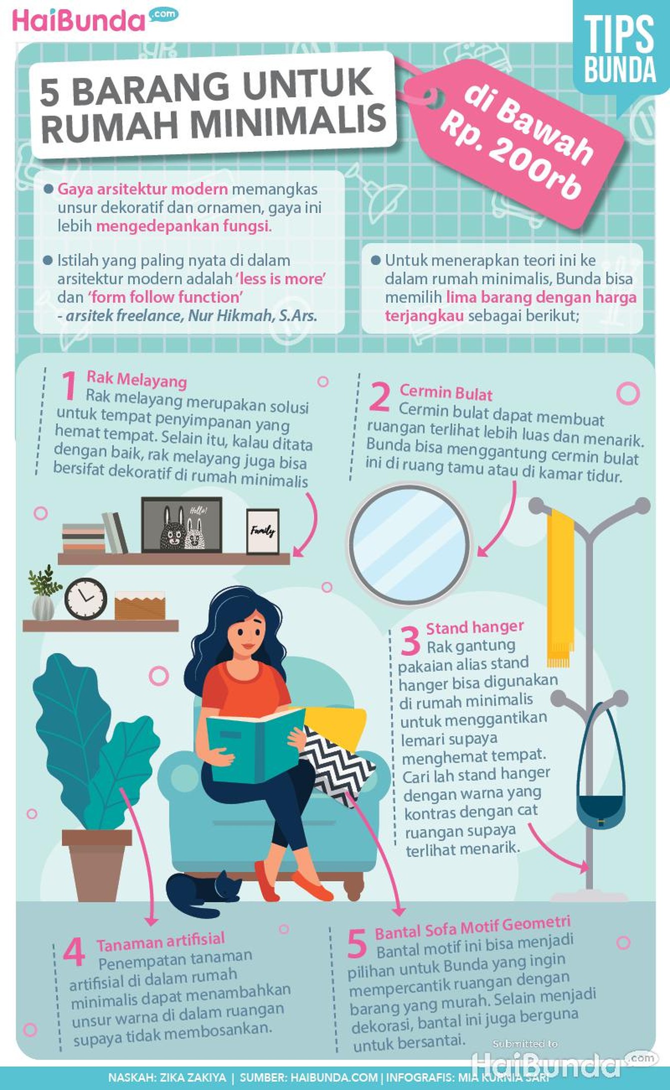 5 Barang Murah Meriah untuk Percantik Rumah Minimalis Rumah minimalis bisa dipercantik dengan barang yang hanya senilai di bawah Rp200 ribu. Apa saja barang-barang itu?
