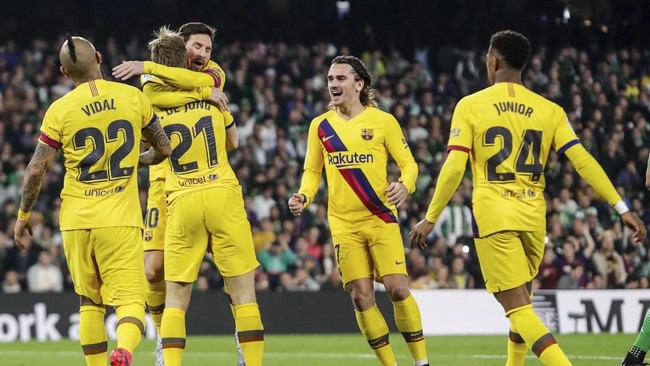 Barcelona menang 3-2 di markas Real Betis pada laga Liga Spanyol pekan ke-23, Lionel Messi sumbang tiga assist.