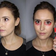 3 Langkah Mudah Menyamarkan Mata Panda dengan Lipstik Merah