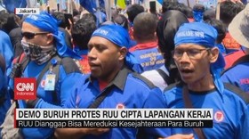 VIDEO: Demo Buruh Protes RUU Cipta Lapangan Kerja