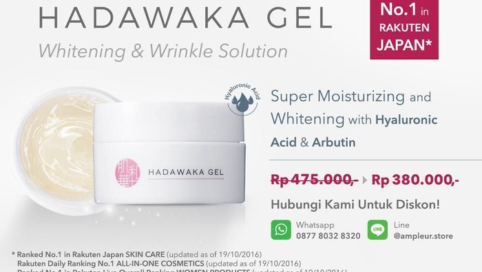 HADAWAKA GEL: Solusi Kulit Putih, Lembap dan Kencang Sekarang Bisa Kamu Beli di Sini!