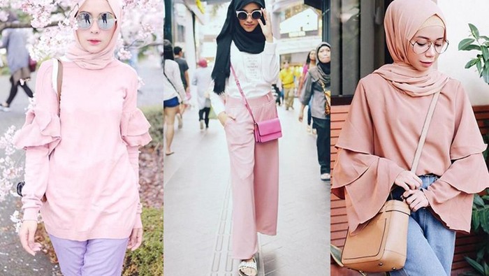 Tren 2019, Ini Inspirasi Mix and Match Hijab Warna Coral