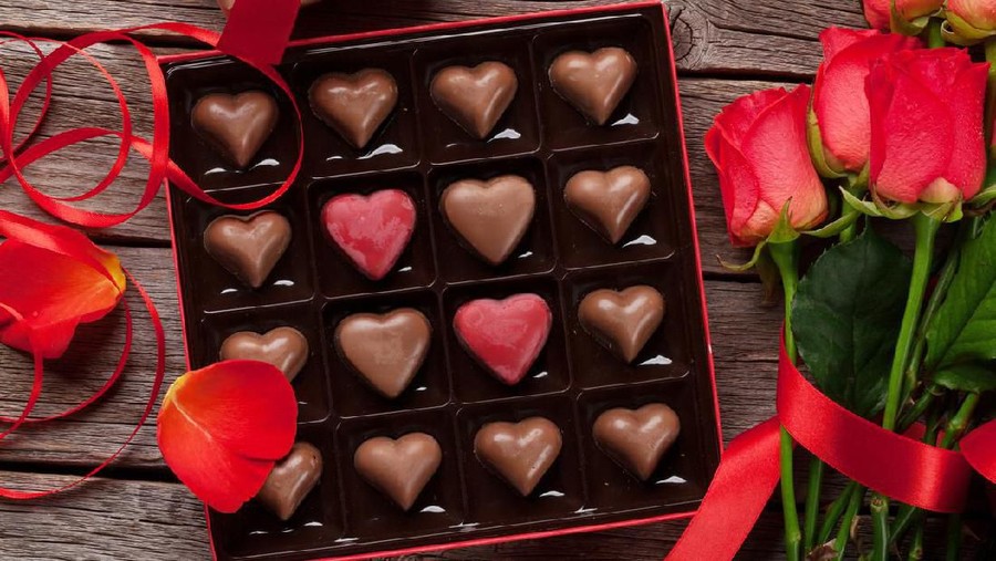 Ilustrasi cokelat valentine