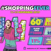 Watsons Gelar 11.11 Shopping Fever, Diskon Hingga 60 Persen!