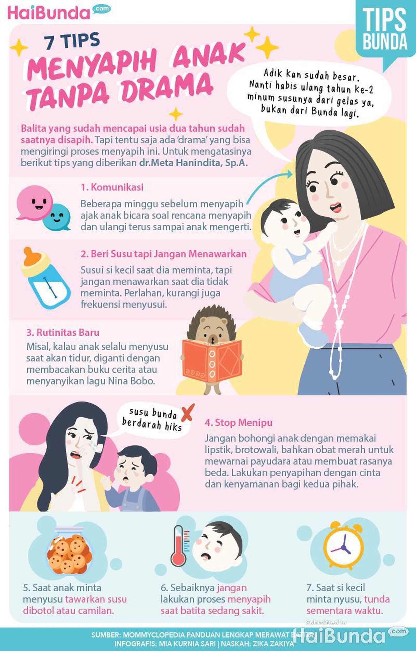 Menyapih anak bisa menjadi proses panjang yang melelahkan dan penuh drama. Yuk simak tips untuk mencegah drama menyapih.