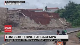 VIDEO: Tebing Longsor Usai Gempa di Garut