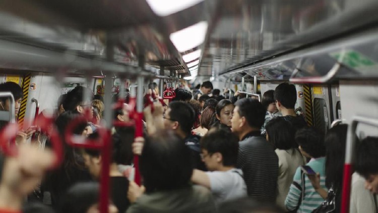 A busy train in Hong Kong&period;