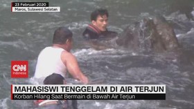 VIDEO: Mahasiswi Tenggelam di Air Terjun Tompobulu Maros