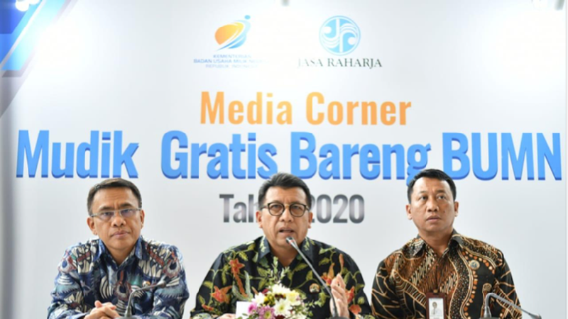 Kementerian BUMN menunjuk Jasa Raharja sebagai Ketua Satuan Tugas (satgas) "Mudik Gratis Bareng BUMN" untuk angkutan lebaran tahun 2020.