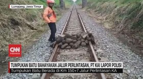 VIDEO: Batu Bahayakan Jalur Perlintasan, PT KAI Lapor Polisi