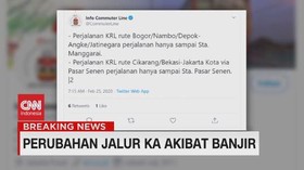 VIDEO: Perubahan Jalur KRL Akibat Banjir