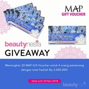 [GIVEAWAY ALERT] Ikutan Beautynesia Giveaway, Menangkan MAP Gift Voucher Senilai Total Rp 2.000.000!