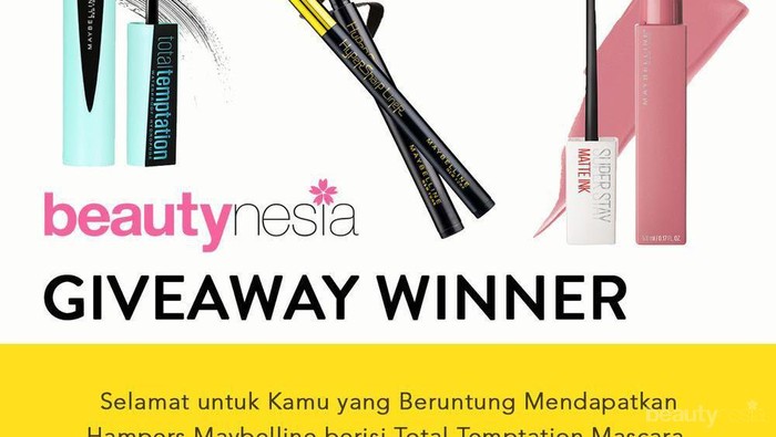 [GIVEAWAY ALERT] 3 Pemenang Giveaway Berhadiah Hampers Maybelline Gratis!