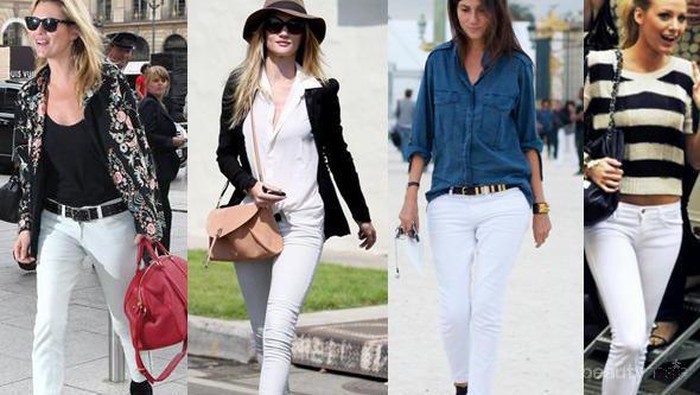 Tampak Langsing Dengan Celana Denim Putih