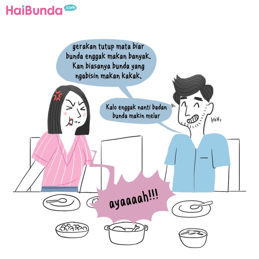 Bunda sedih karena kakak lagi Gerakan Tutup Mulut (GTM) nih. Kakak jadi kurusan.