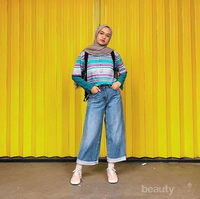 Masih Malu untuk Pakai Outfit Warna-Warni? Kamu Bisa Tiru OOTD Hijab Casual Tasya Kissty