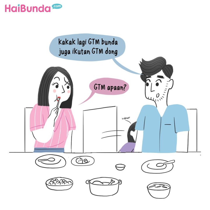 Bunda sedih karena kakak lagi Gerakan Tutup Mulut (GTM) nih. Kakak jadi kurusan.