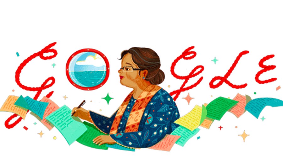 NH Dini muncul di Google Doodle Indonesia.