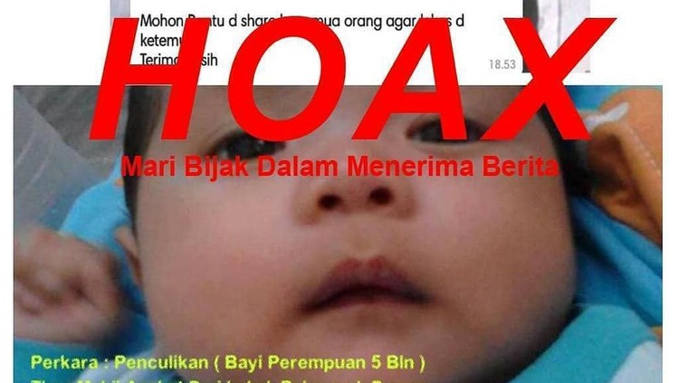 Ternyata kabar penculikan bayi berusia 5 bulan dengan cara ibunya dihipnotis saat berada dalam angkot jurusan Lebak Bulus - Parung hoax, Bunda.