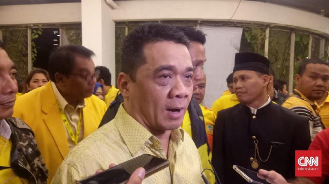 Ahmad Riza Patria menghadiri Musyawarah Daerah (Musda) Golkar ke 10, di Kantor DPD Golkar, Menteng, Jakarta Pusat, Sabtu (29/2)