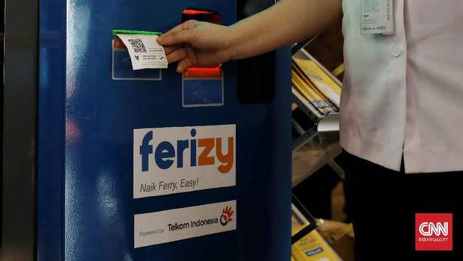 Pemudik yang menyeberang dengan kapal feri tidak bisa membeli tiket online Ferizy dalam radius sekitar 4,7 km dari pelabuhan.