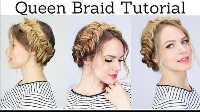 Gaya Rambut Crown Braid untuk ke Pesta