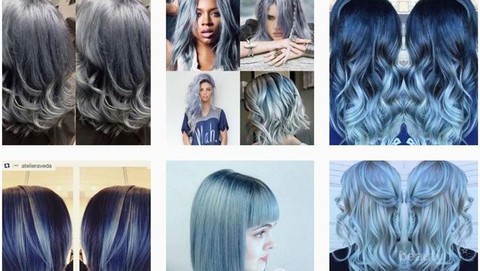 Cantik Modern Dengan Warna Rambut Denim