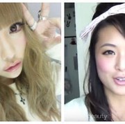 Mata Anggun Seperti Boneka Dengan Makeup Gyaru
