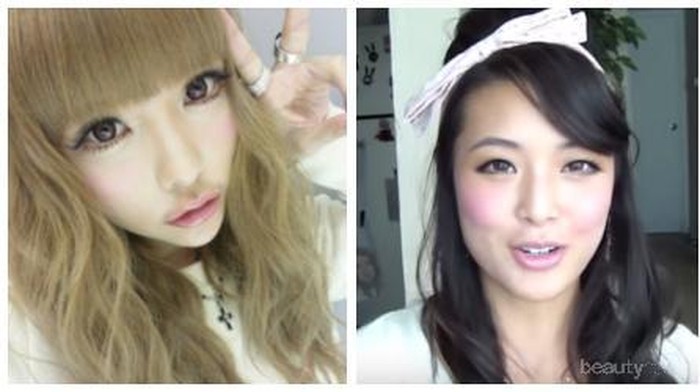 Mata Anggun Seperti Boneka Dengan Makeup Gyaru