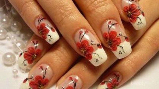 nail art bunga simple
