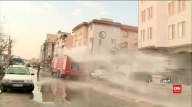 VIDEO: Corona Meluas, Iran Semprot Disinfektan ke Jalan