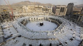Pengurus Masjidil Haram Pasang Gerbang Sterilisasi Jemaah