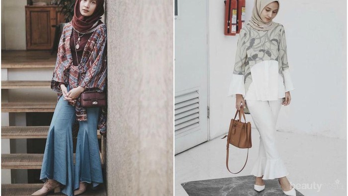 Kekinian, Ini Padu Padan Flare Pants Hijabers dengan Model dan Bahan yang Stylish Banget!