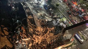 FOTO: Hotel Lokasi Karantina Corona di China Ambruk