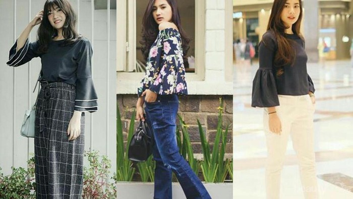 6 Padu Padan Super Kekinian dengan Atasan Lengan Terompet yang Lagi Hits di 2017 Ini!