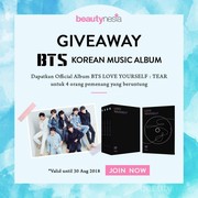 [GIVEAWAY ALERT] Ikutan Giveaway Beautynesia, Dapat Korean Album BTS! Mau?