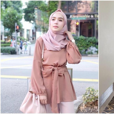 Peach on sale hijab outfit