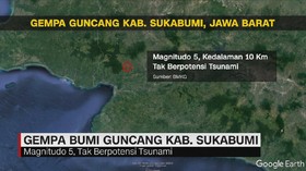 VIDEO: Gempa Magnitudo 5 Guncang Sukabumi